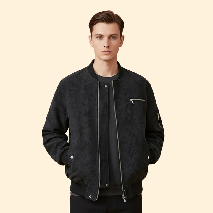 Men’s Vintage Bomber Jacket with Stylish Details