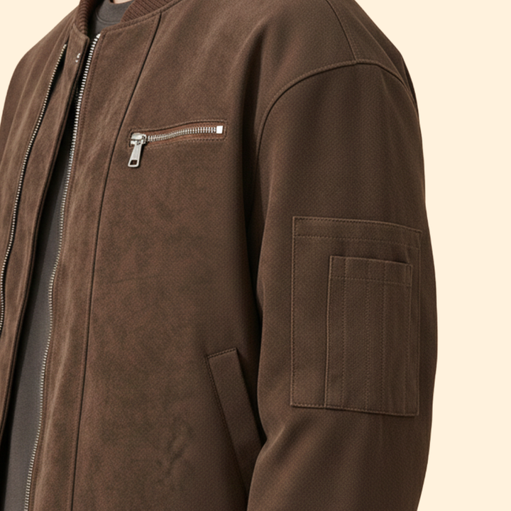 Men’s Vintage Bomber Jacket with Stylish Details