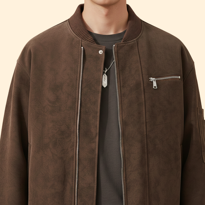 Men’s Vintage Bomber Jacket with Stylish Details