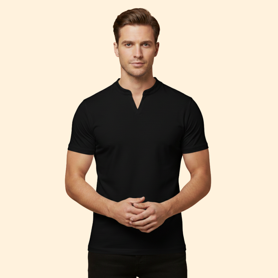 Men’s V-Neck T-Shirt with Short Sleeves