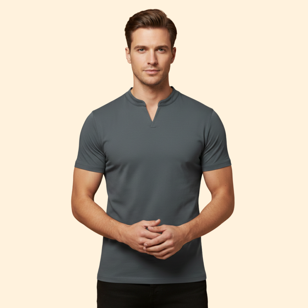 Men’s V-Neck T-Shirt with Short Sleeves