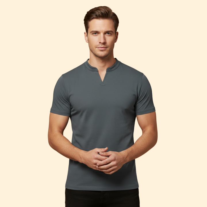 Men’s V-Neck T-Shirt with Short Sleeves