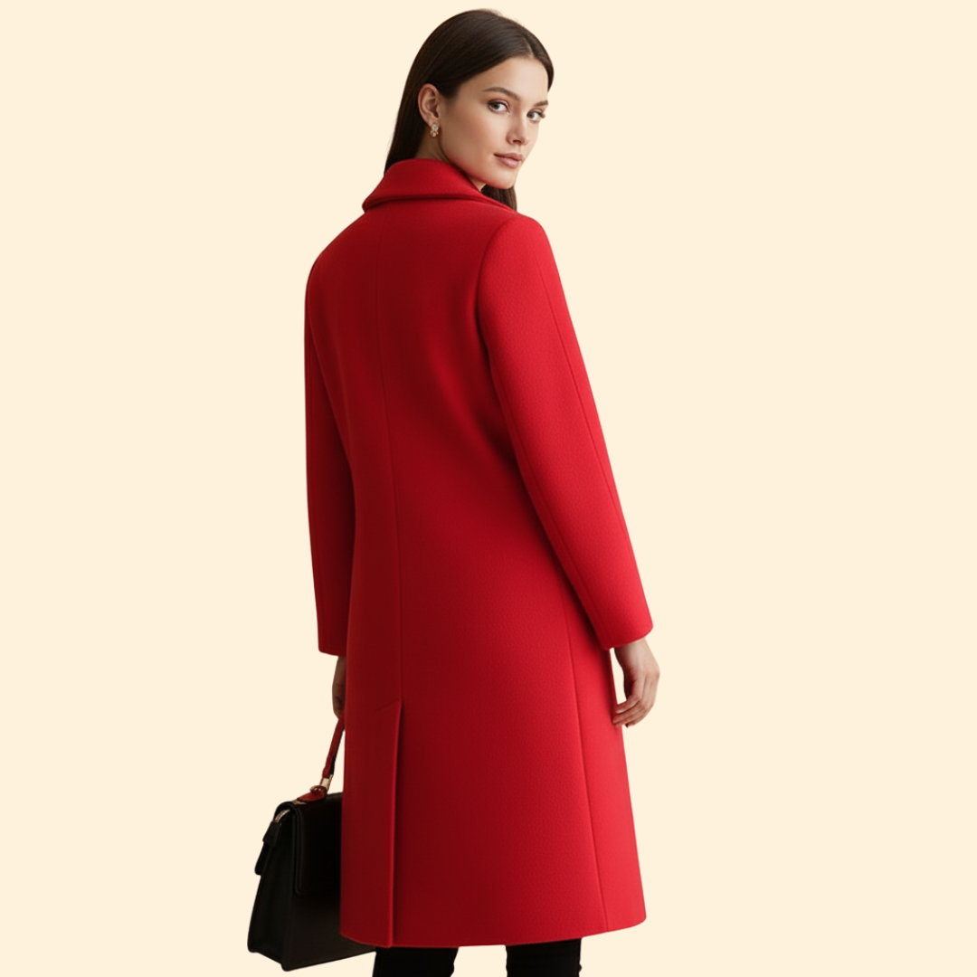 Women’s Mid Length Coat with Buttoned Front
