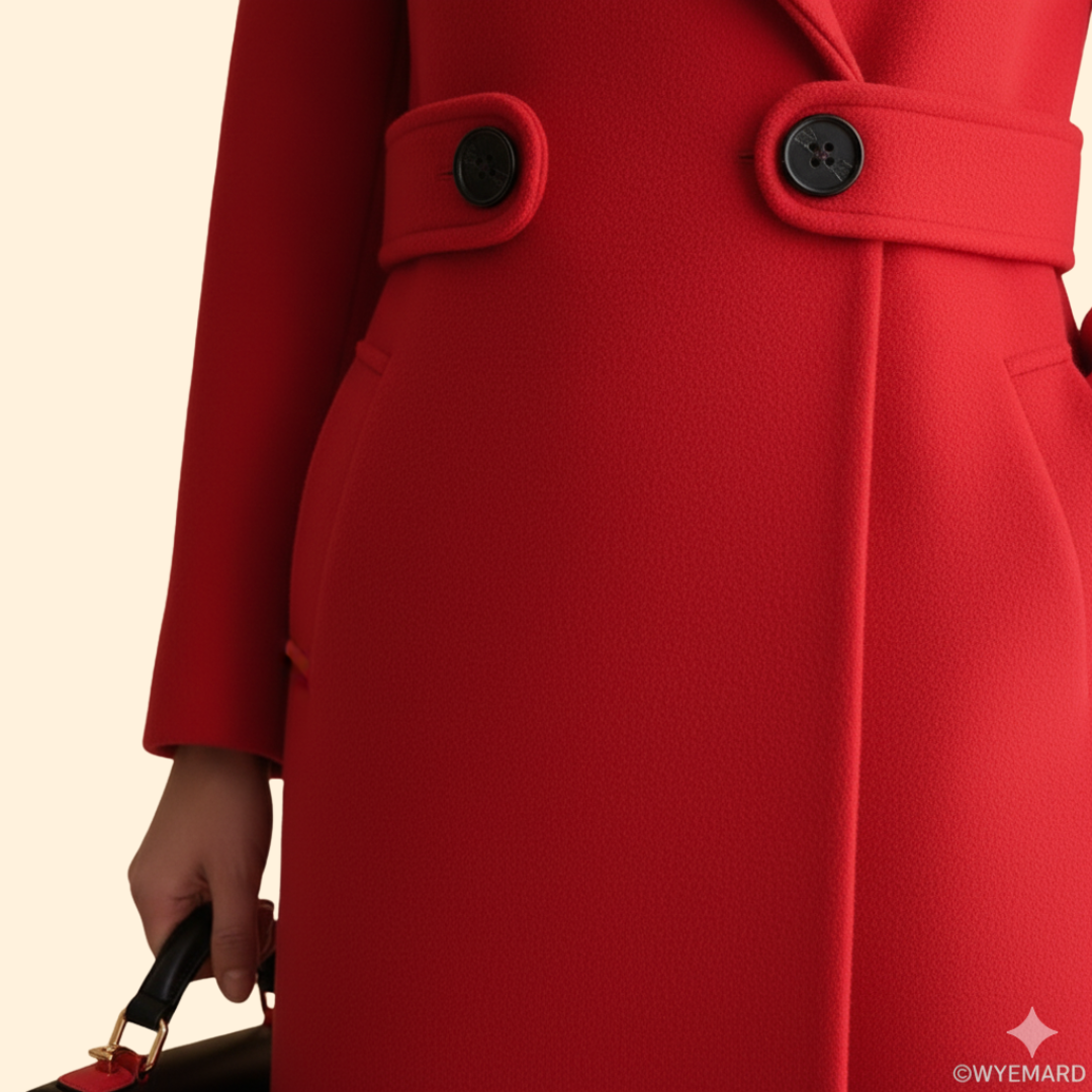 Women’s Mid Length Coat with Buttoned Front