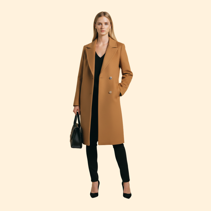 Women’s Mid Length Coat with Buttoned Front