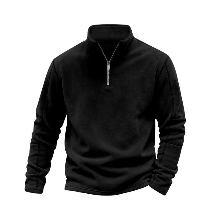 Men's Half-Zip Fleece Pullover with Stand Collar