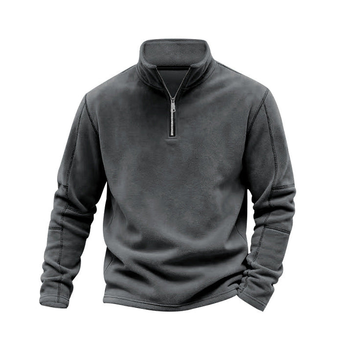 Men's Half-Zip Fleece Pullover with Stand Collar