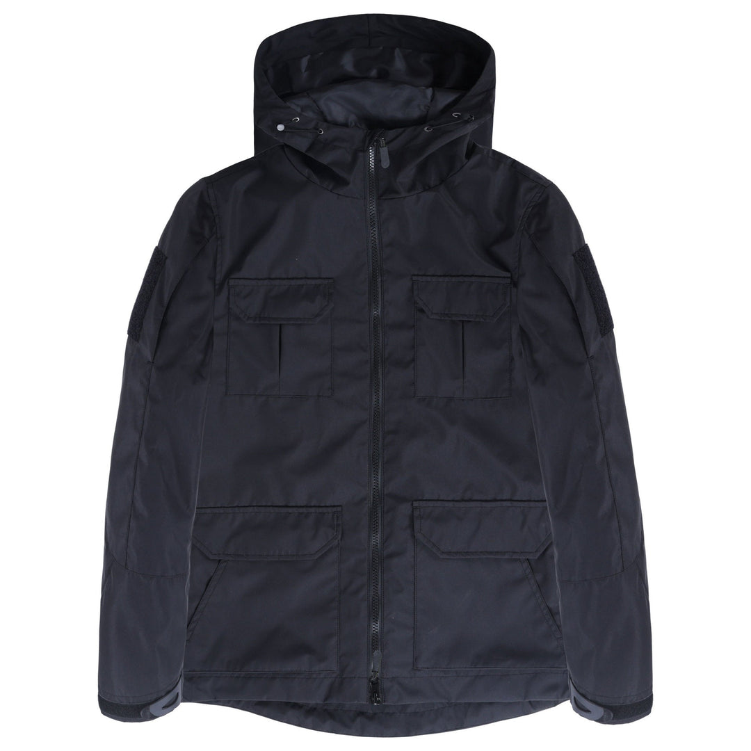 Men's Hooded Field Jacket with Multi-Flap Utility Pockets