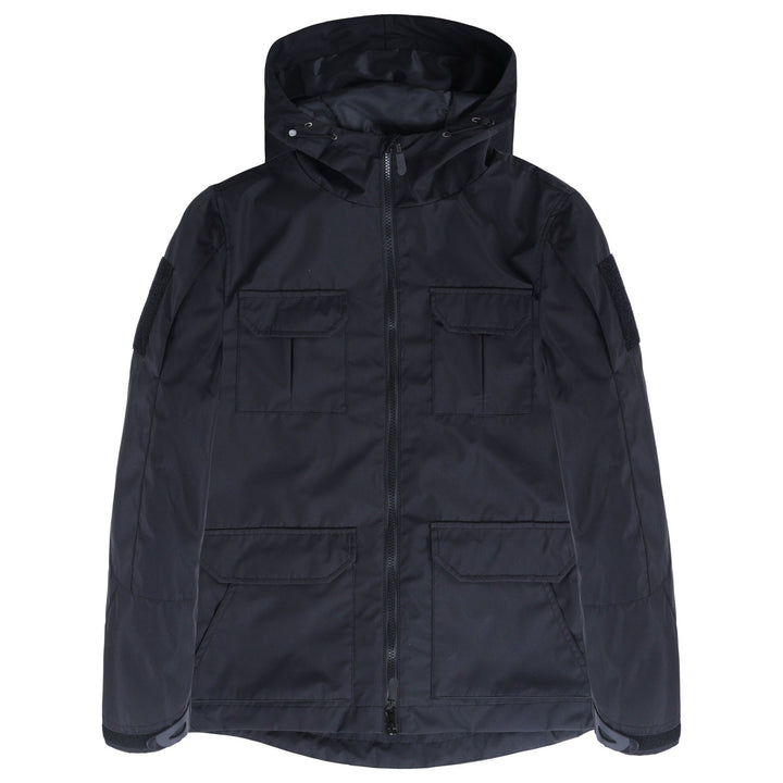 Men's Hooded Field Jacket with Multi-Flap Utility Pockets