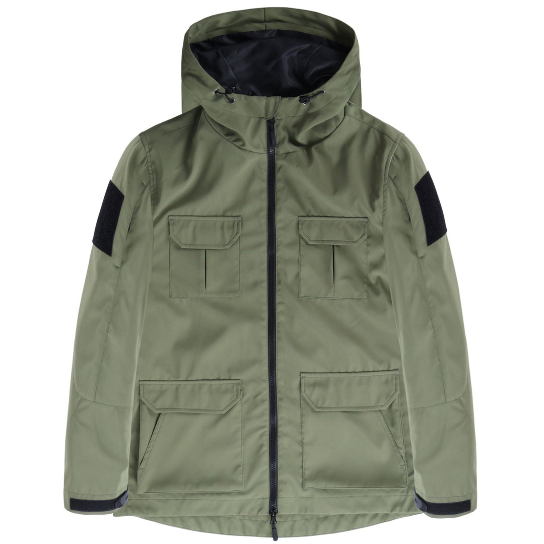 Men's Hooded Field Jacket with Multi-Flap Utility Pockets