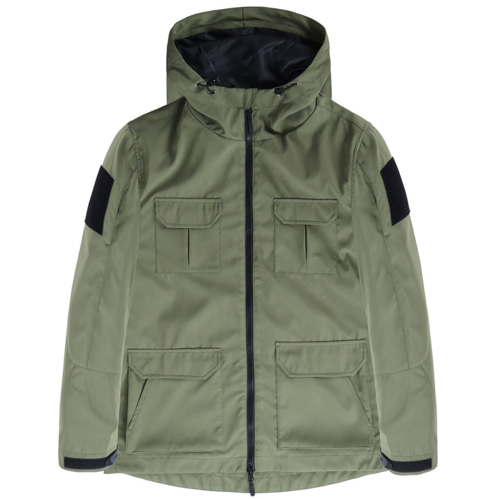 Men's Hooded Field Jacket with Multi-Flap Utility Pockets