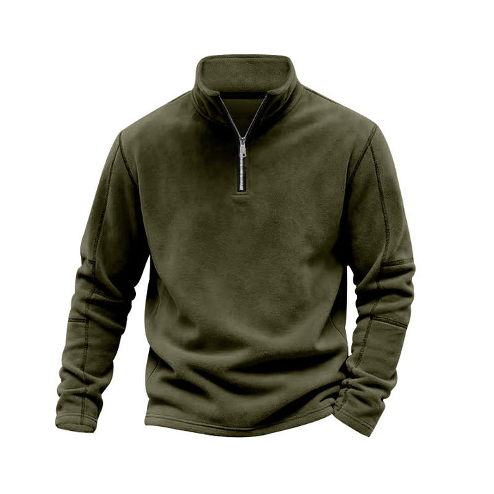 Men's Half-Zip Fleece Pullover with Stand Collar