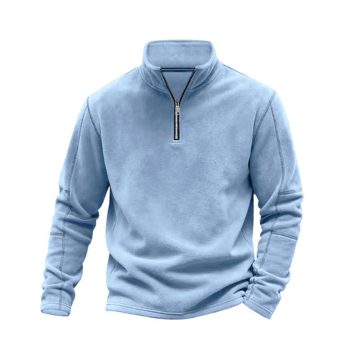 Men's Half-Zip Fleece Pullover with Stand Collar