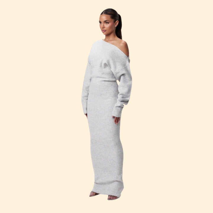 Women’s Knit Bodycon Cocktail Dress with One Shoulder