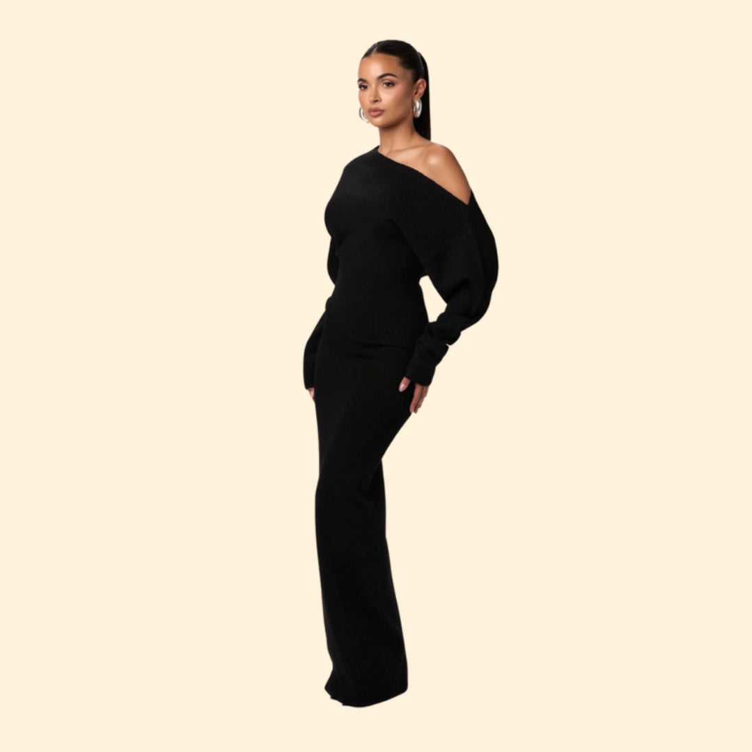 Women’s Knit Bodycon Cocktail Dress with One Shoulder