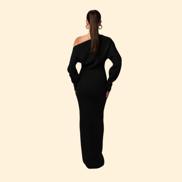 Women’s Knit Bodycon Cocktail Dress with One Shoulder