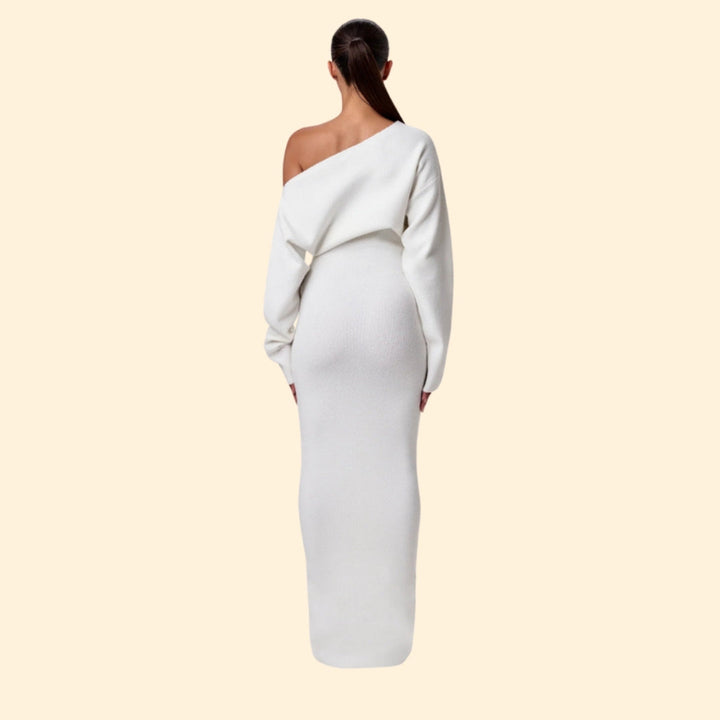 Women’s Knit Bodycon Cocktail Dress with One Shoulder