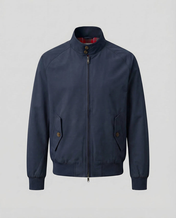 Men's Harrington Jacket Windproof Zip Front with Plaid Lining