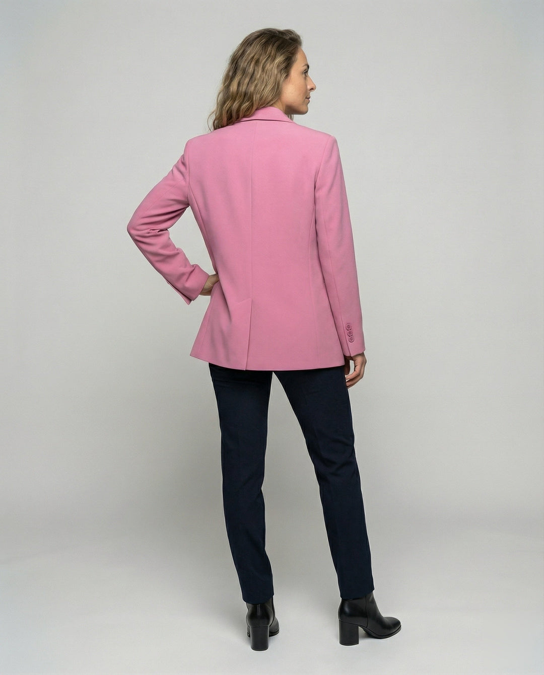 Women's Double-Breasted Blazer with Notch Lapel