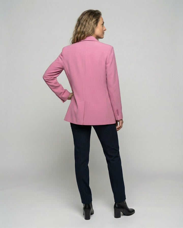 Women's Double-Breasted Blazer with Notch Lapel