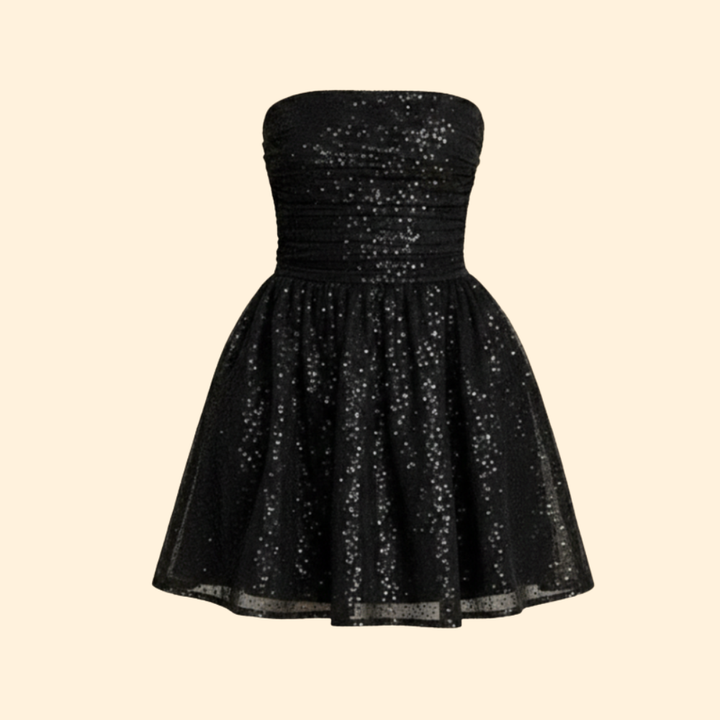 Strapless Glitter Mini Dress