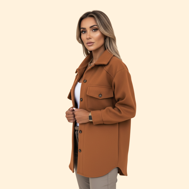 Women’s Coat with Front Flap Pockets