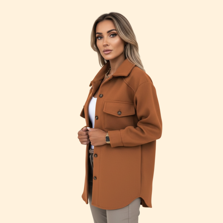 Women’s Coat with Front Flap Pockets