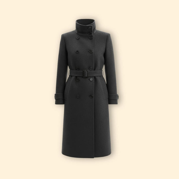 Women’s Coat with High Collar Detail