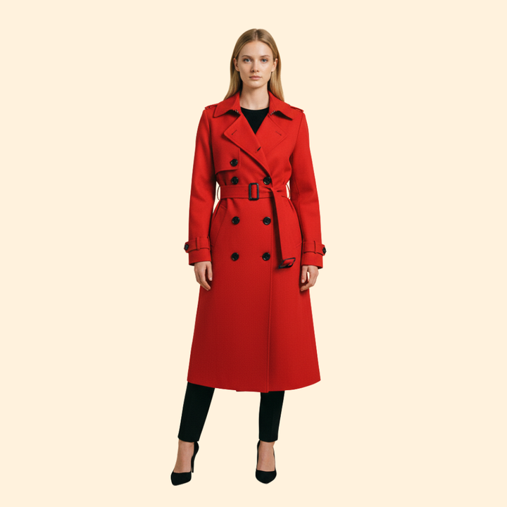 Women’s Coat with High Collar Detail