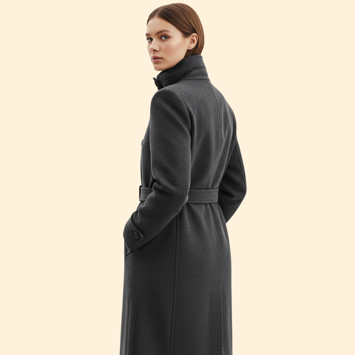 Women’s Coat with High Collar Detail