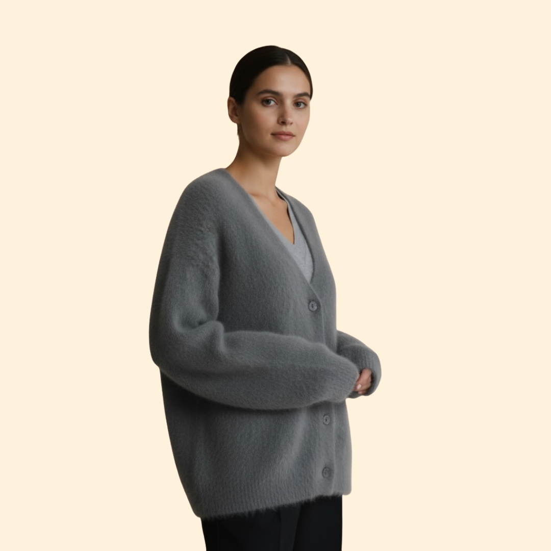 Women’s Cardigan with V-Neck Button Front