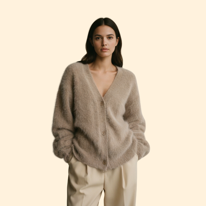 Women’s Cardigan with V-Neck Button Front