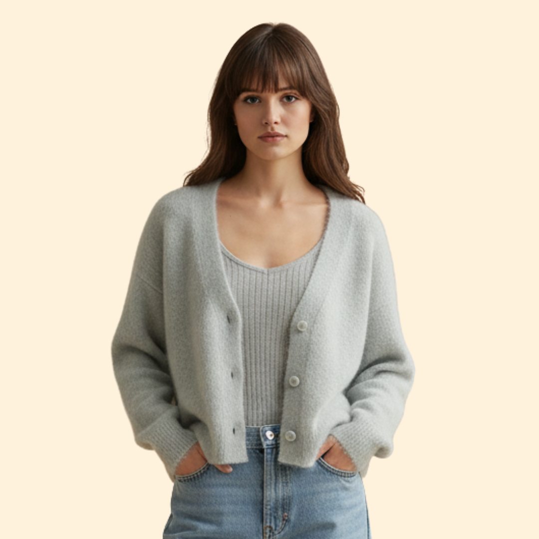 Women’s Cardigan with V-Neck Button Front
