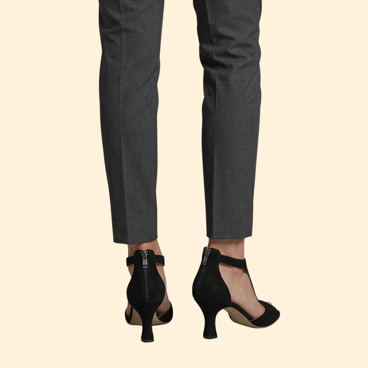 Women Cushioned Open Toe Pumps with Asymmetric Strap for Summer
