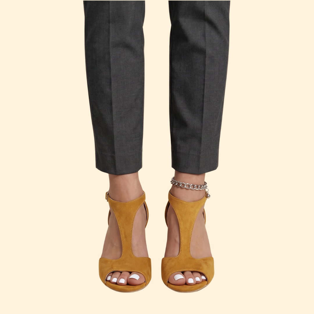 Women Cushioned Open Toe Pumps with Asymmetric Strap for Summer