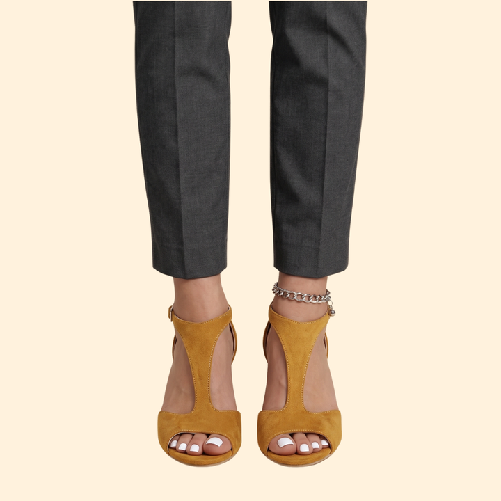 Women Cushioned Open Toe Pumps with Asymmetric Strap for Summer