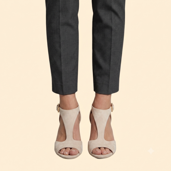 Women Cushioned Open Toe Pumps with Asymmetric Strap for Summer
