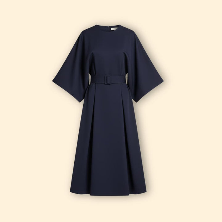 Women’s Wedding Guest Midi Dress with Belted Waist
