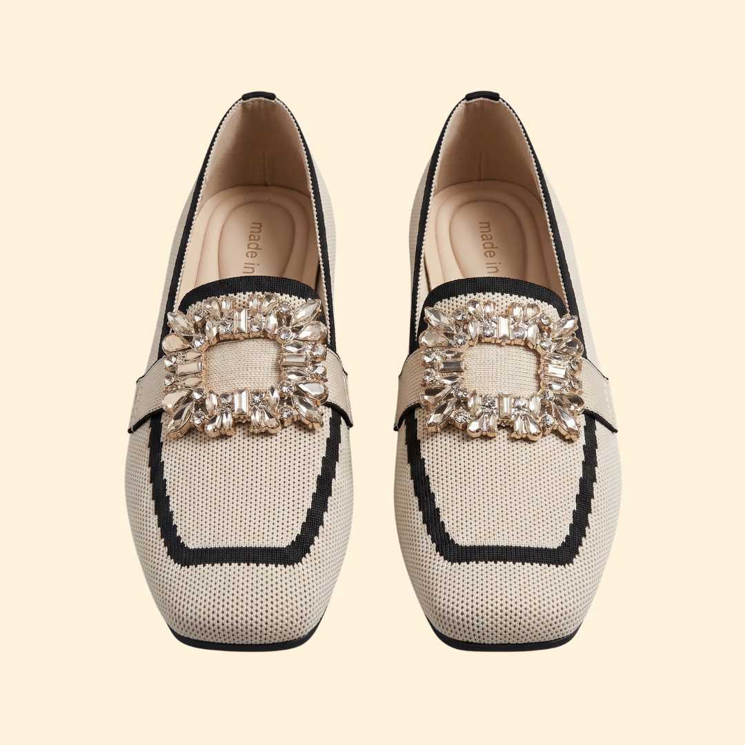 Women Orthopedic Loafers Cushioned Knit Buckle Comfort Walk
