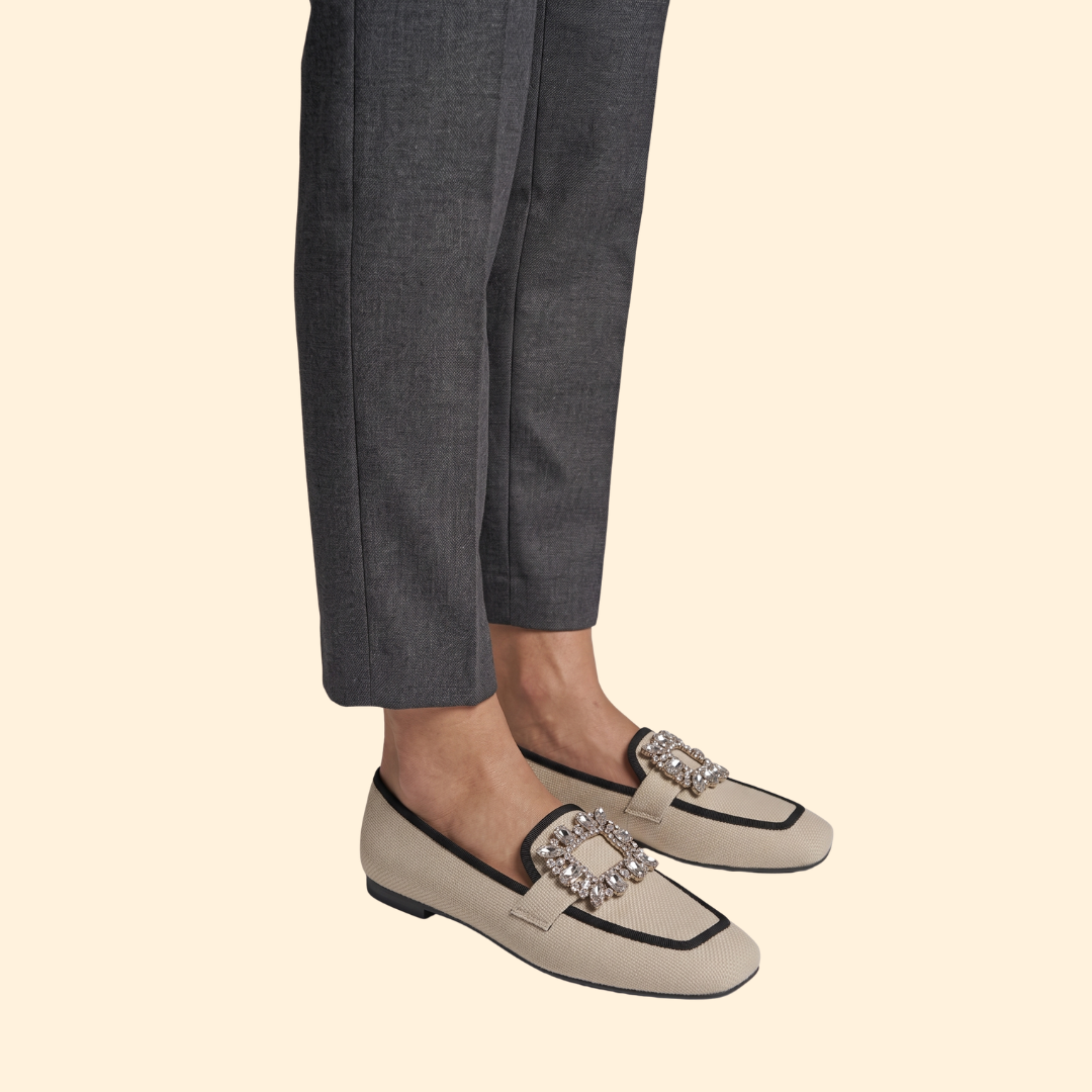 Women Orthopedic Loafers Cushioned Knit Buckle Comfort Walk