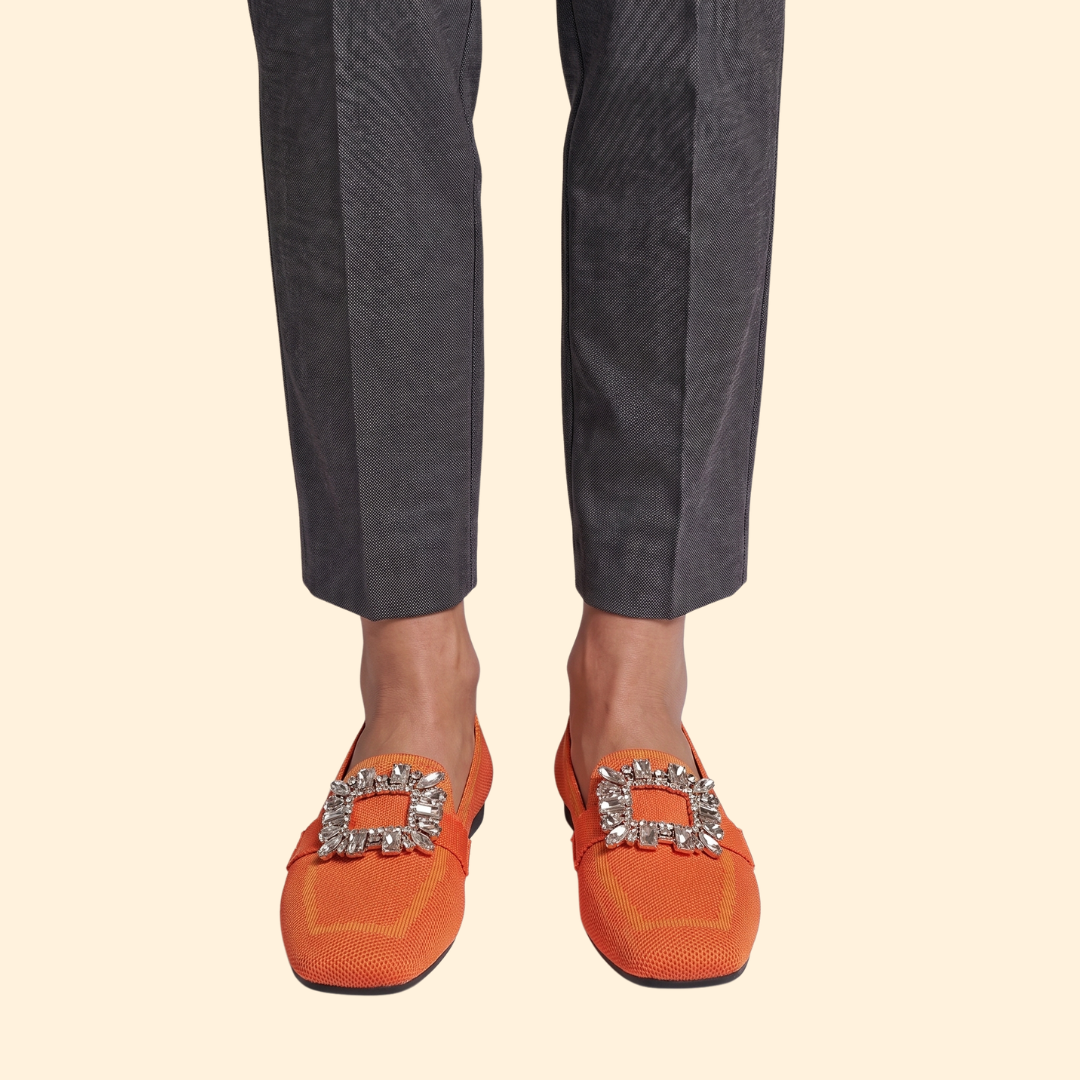 Women Orthopedic Loafers Cushioned Knit Buckle Comfort Walk