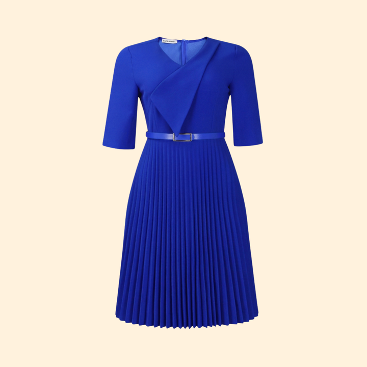Women's A-Line Dress with Belt Detail
