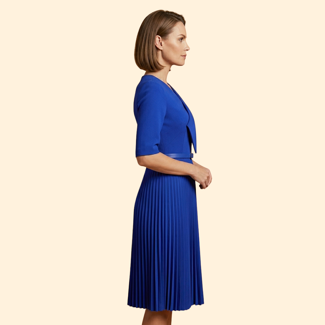 Women's A-Line Dress with Belt Detail