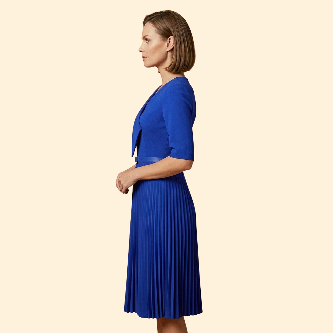 Women's A-Line Dress with Belt Detail