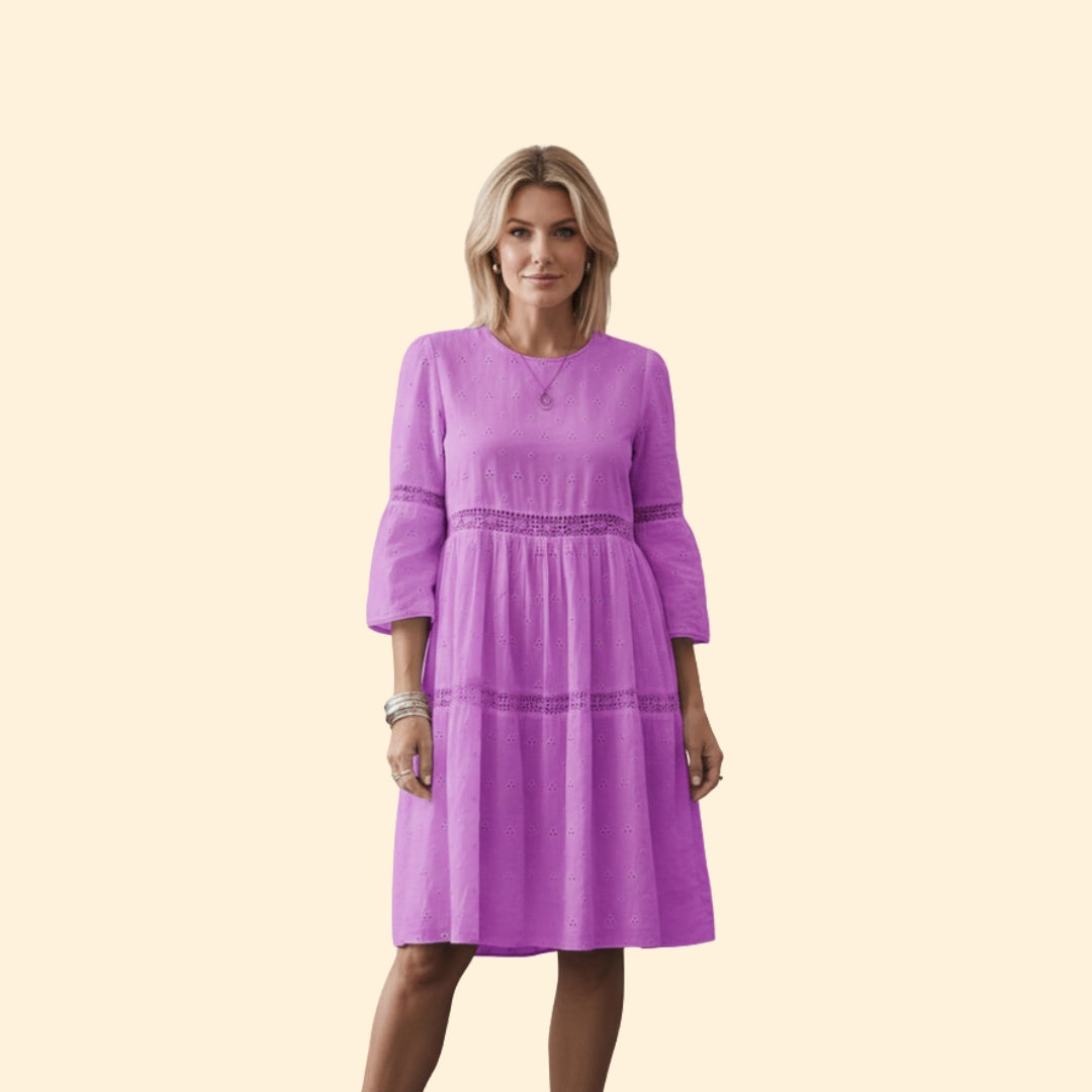 Women’s A-Line Dress with Eyelet Design