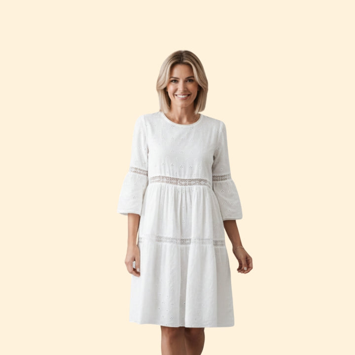 Women’s A-Line Dress with Eyelet Design