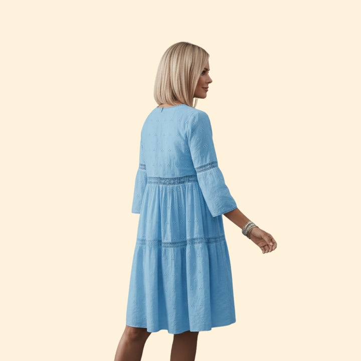 Women’s A-Line Dress with Eyelet Design