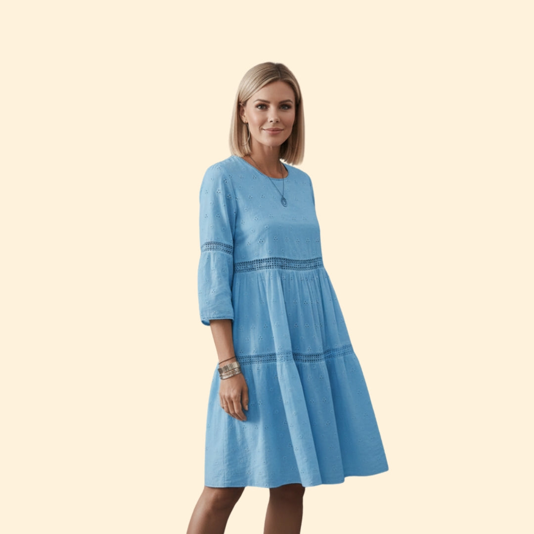 Women’s A-Line Dress with Eyelet Design