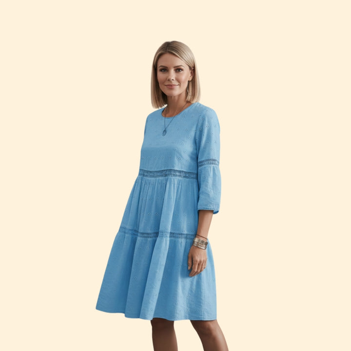 Women’s A-Line Dress with Eyelet Design