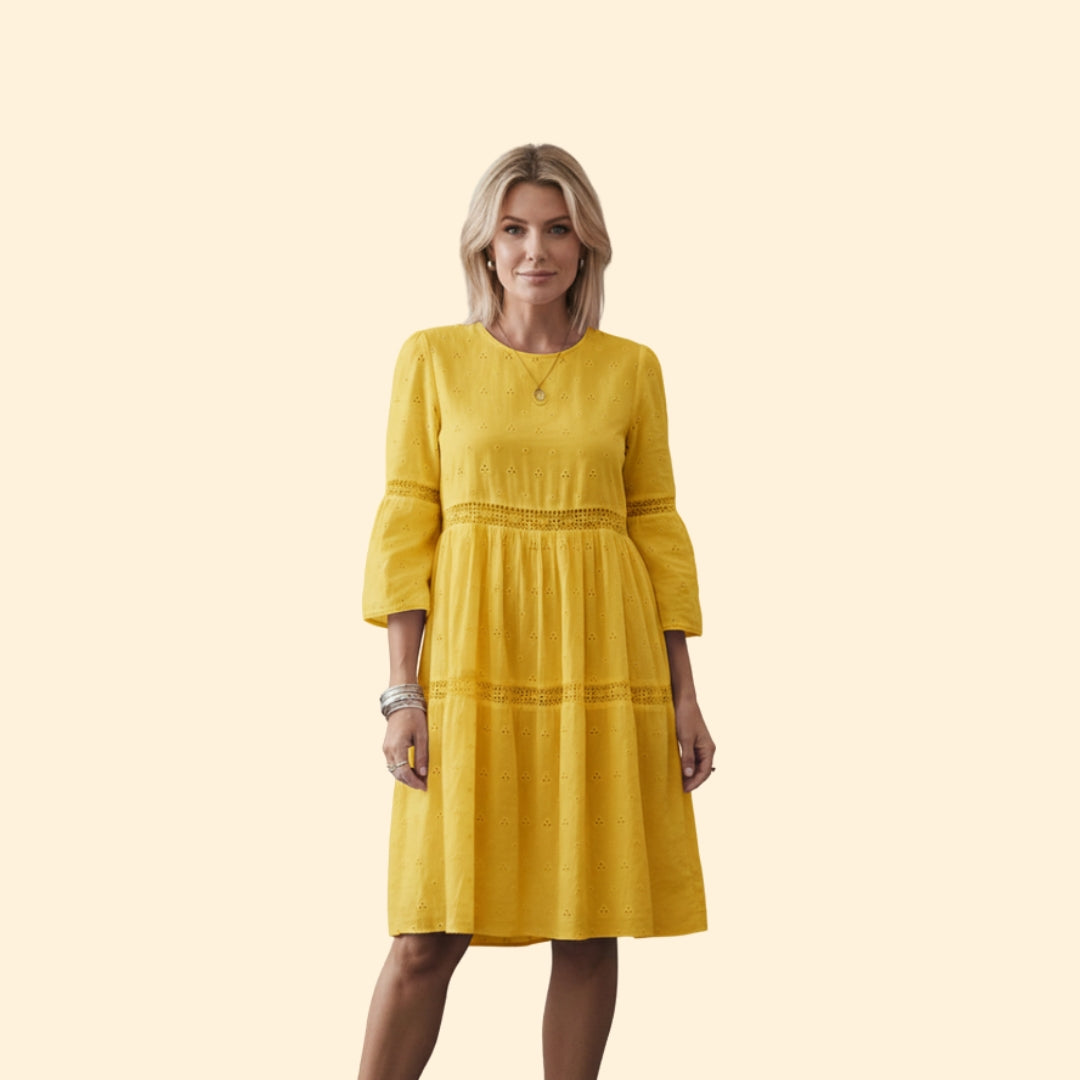 Women’s A-Line Dress with Eyelet Design